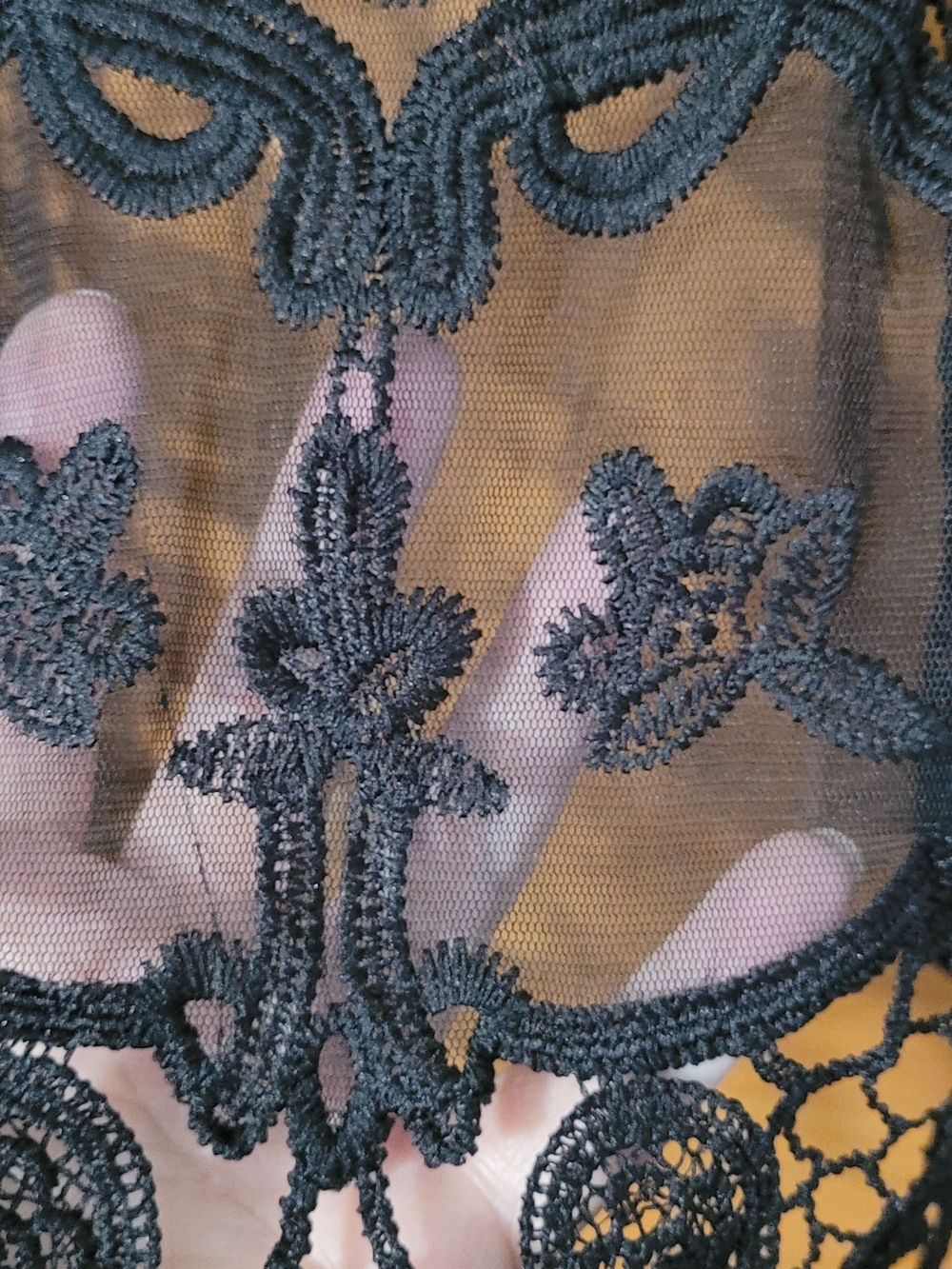 Black Lace Open Front Vest Whimsigoth Witchy Womens M - Picture 3 of 5
